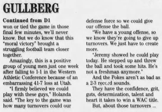 1994 Nebraska-Wyoming, Gullberg jump - 