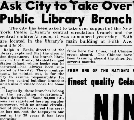 Ask City to Take Over Public Library Branch - 