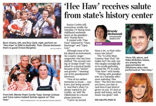 'Hee Haw' receives salute from state's history center - 