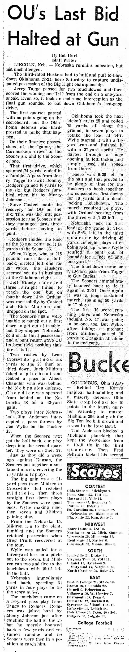 1970 Oklahoma-Nebraska football, OKC - 