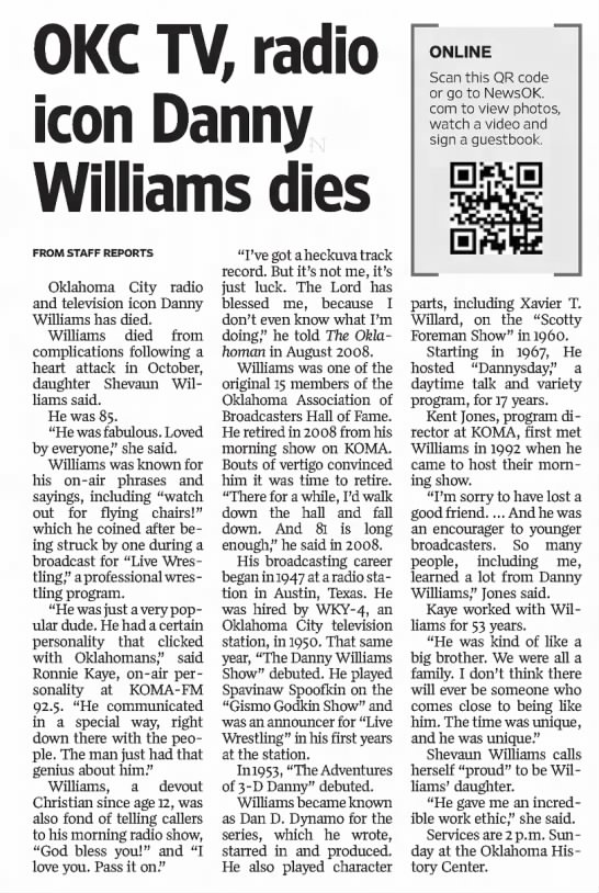 Obituary for Danny Williams (Aged 85) - 
