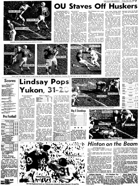 1967 Nebraska-Oklahoma football, OKC2 - 