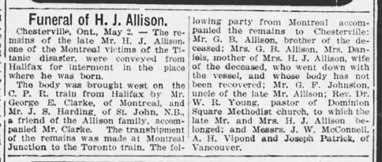 Funeral of H. J. Allison - 