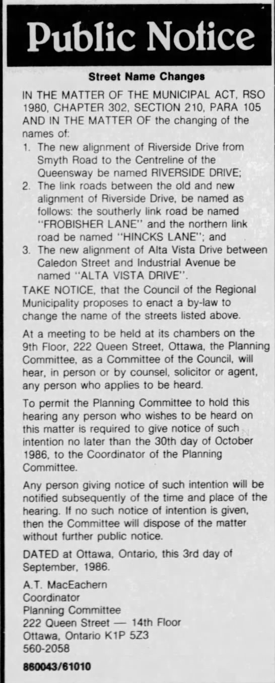 realignment of Riverside and Alta Vista Drives - 