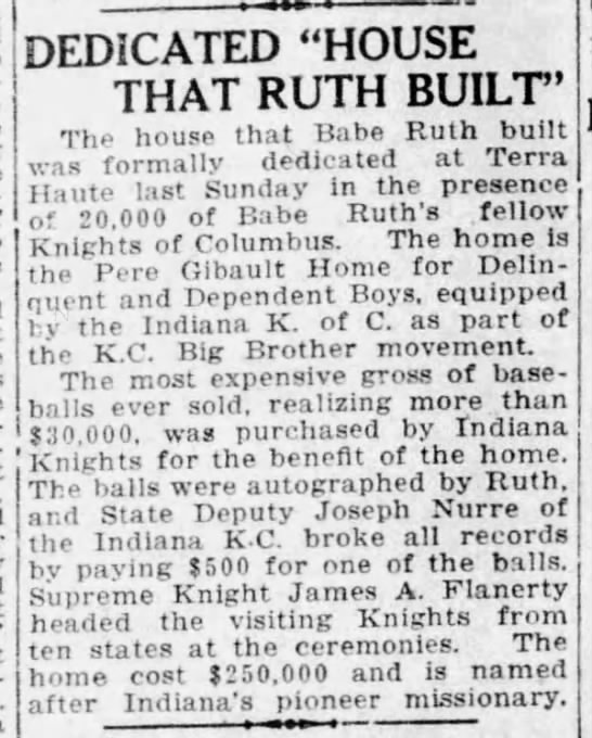 House That Ruth Built (1921). - 