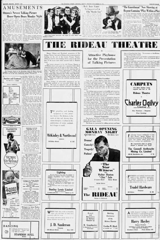 Rideau Theatre opening - 