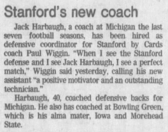 Stanford's new coach - 