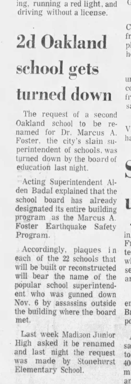 Oakland School Gets Turned Down - Dec 05,1973 - 