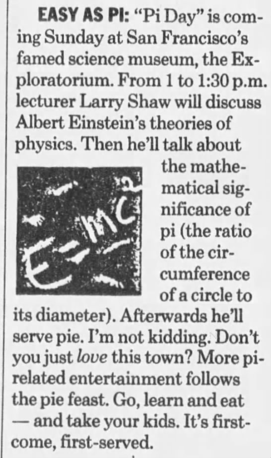 Pi Day with Larry Shaw - 