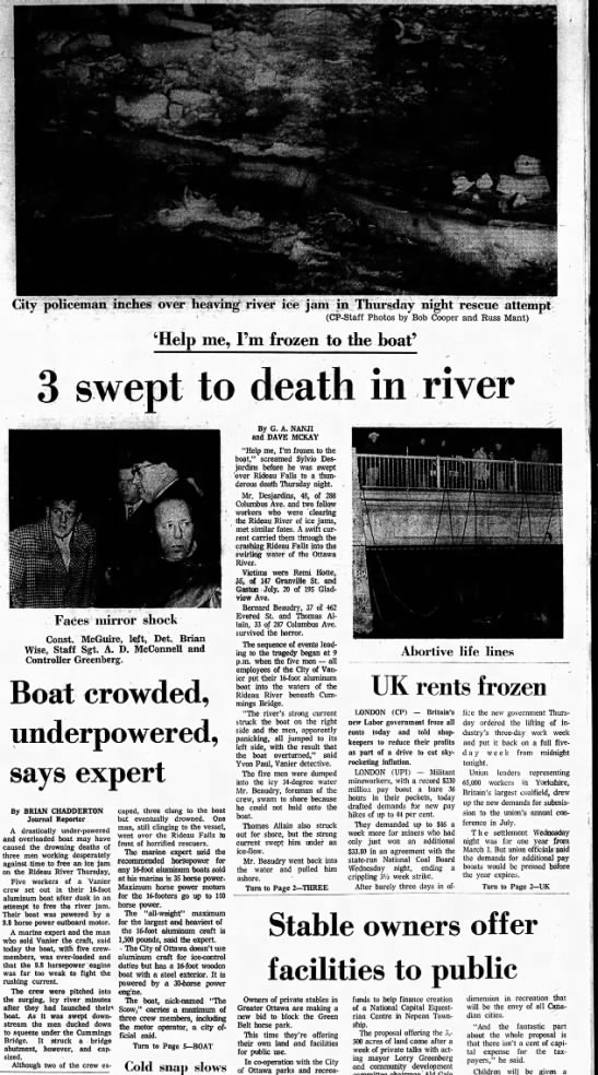 Vanier Rideau River tragedy - 