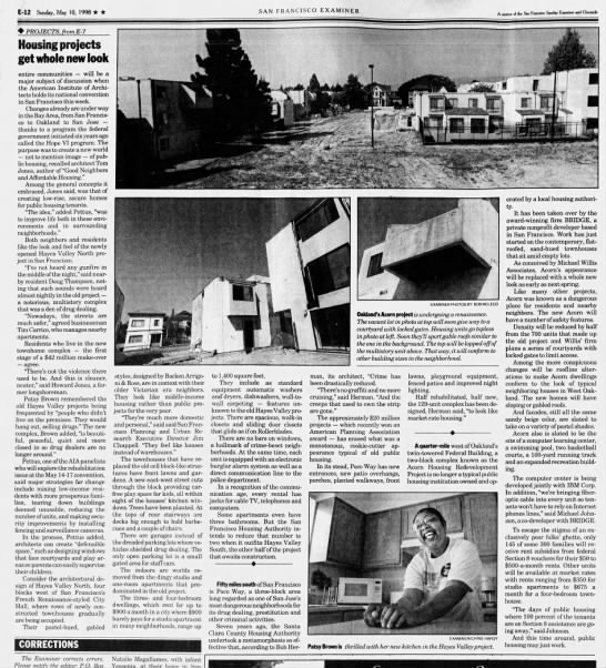 Housing Projects Get whole New Look in Bay Area Pt 2 - SF Examiner May 10, 1998 - 