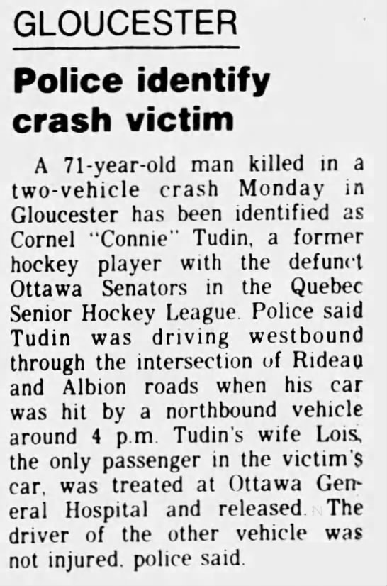 Connie Tudin dies in car accident - 