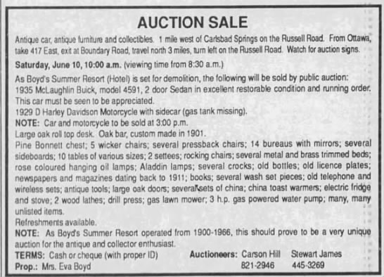 Boyd's Hotel auction - 