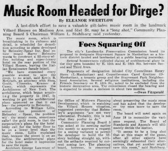 Music Room Headed for Dirge? - 