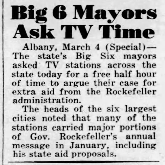 "Big Six," New York State's six largest cities (1970). - 