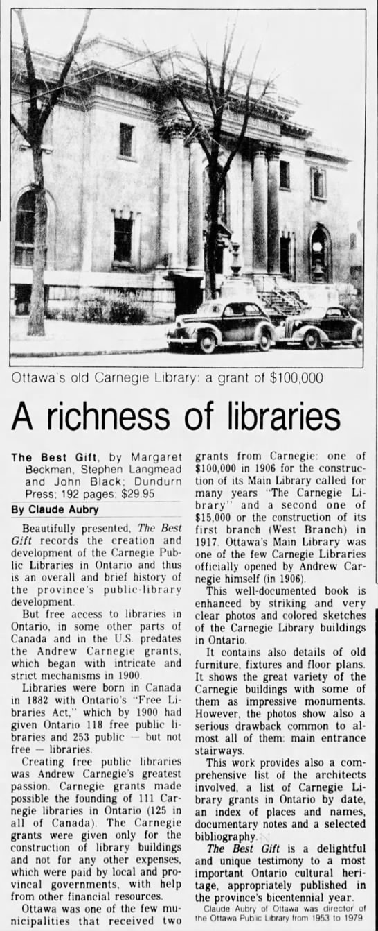 Carnegie Library in Ottawa, Ontario, Canada - 
