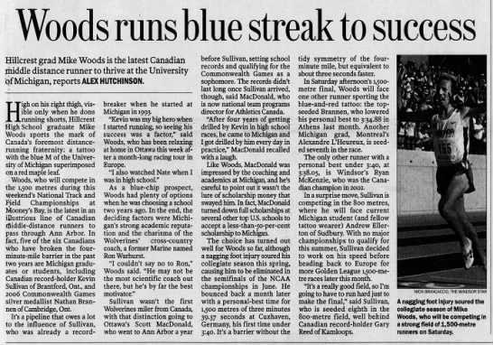 2006 - Woods runs blue streak to success - 