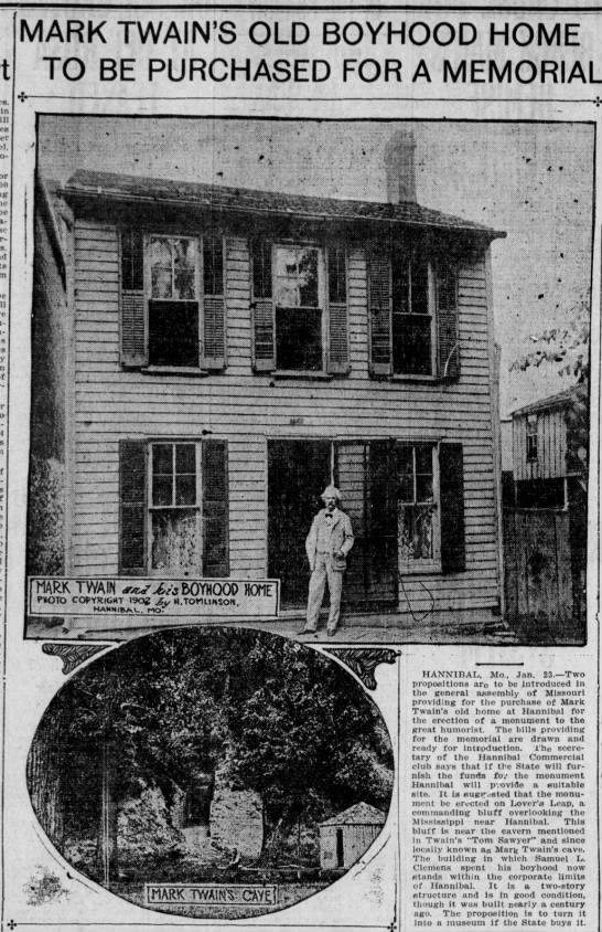 Photo of Mark Twain's boyhood home in Hannibal, Missouri - 