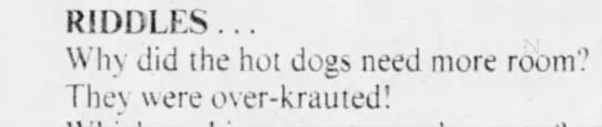 "Overkrauted" hot dogs (1979). - 