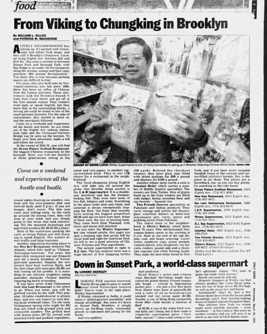 "From Viking to Chungking in Brooklyn," Daily News, 30 Mar 1994, 3 Food. - 