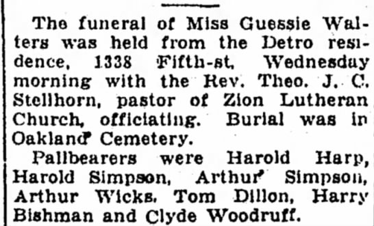 Obituary for Guessie Wal ters