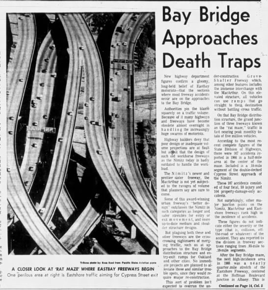 "Rat Maze" --approaches to Bay Bridge are death traps - 