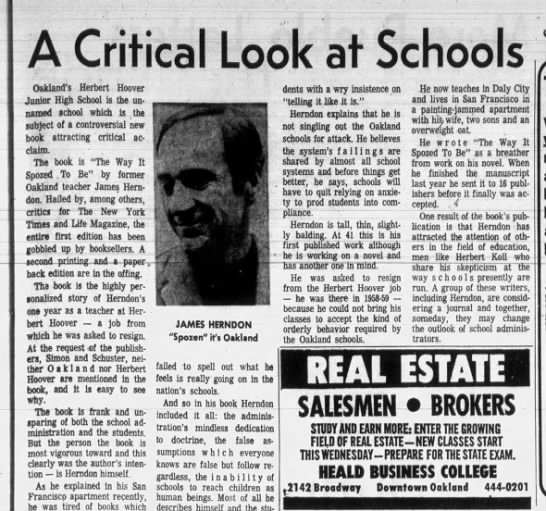 A Critical Look st School - Mar 24, 1968 - 