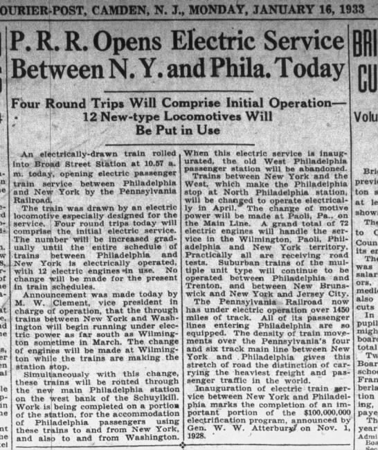 Trenton electric, January 16, 1933 - 