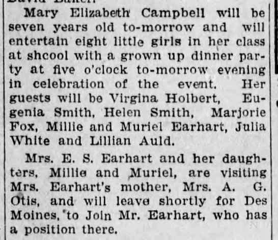 Muriel Earhart, Amelia Earhart's sister (1907). - 