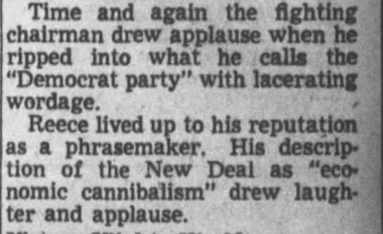 Carroll Reese, RNC Chair, says "Democrat Party" in 1948 - 