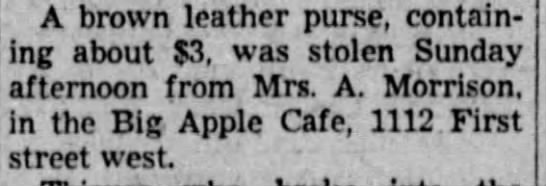 Big Apple Cafe in Calgary, Alberta (1939). - 