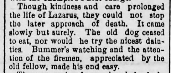 Lazarus - death by old age - 