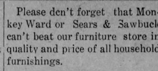 Monkey Ward or Sears & Sawbuck, department store nicknames (1914). - 