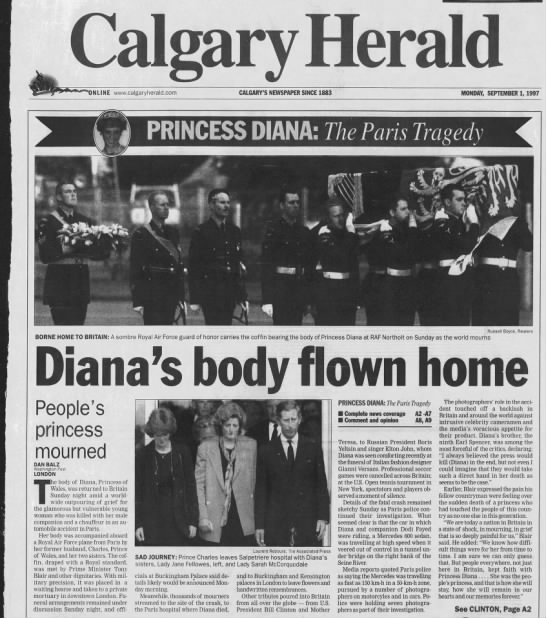 Diana's body flown home after her death - 