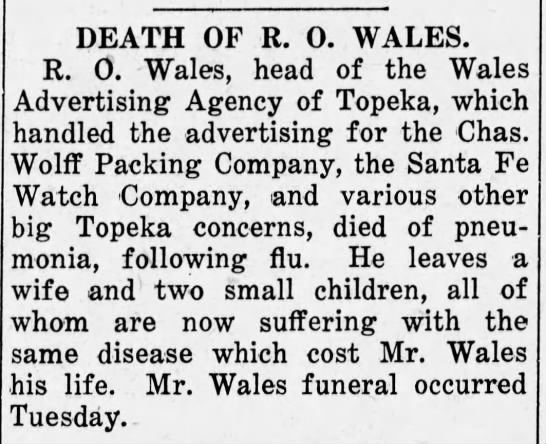 Death of R.O. Wales - 