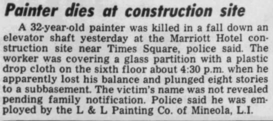 Painter dies at construction site - 