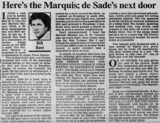Here's the Marquis; de Sade's next door/Bill Reel - 