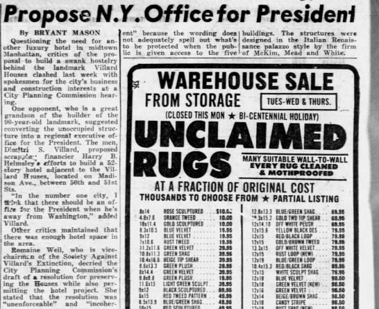 Propose N.Y. Office for President - 