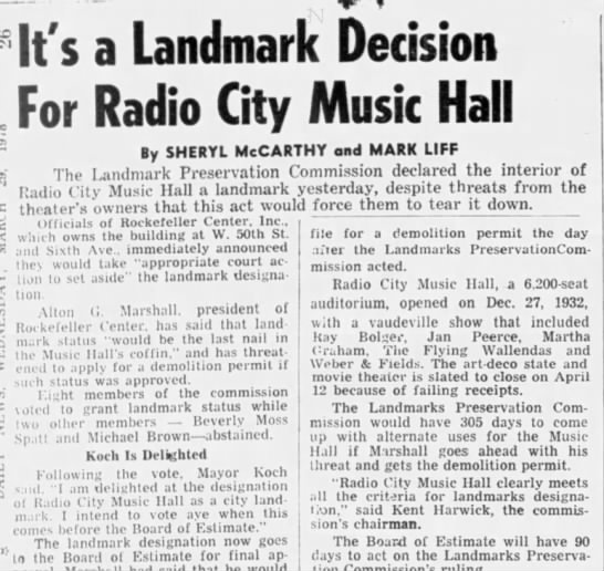 It's a Landmark Decision for Radio City Music Hall - 