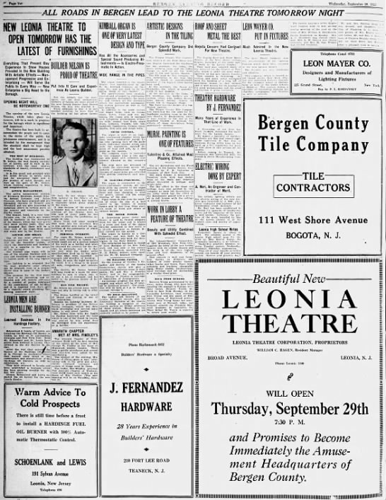 Leonia Theatre opening - 