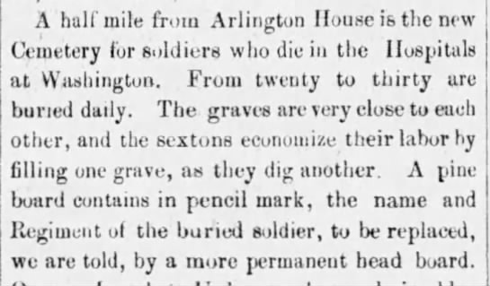 Arlington National Cemetery opens - June 1864 - 