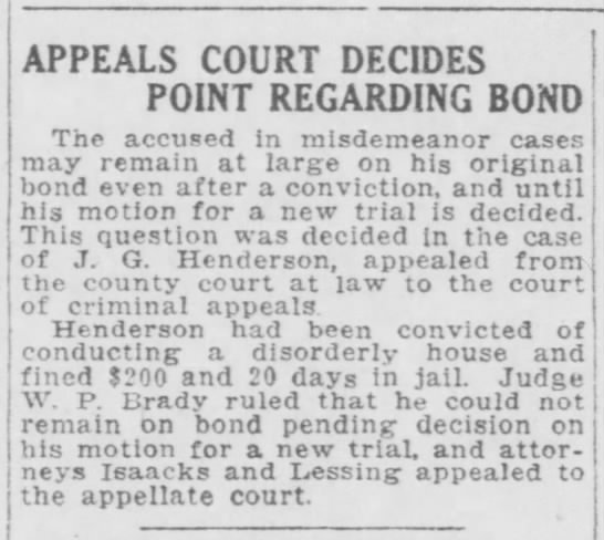 Appeals Court Decides Point Regarding Bond - 