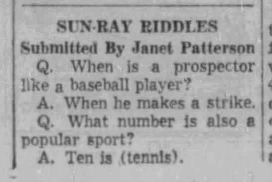 "What number is also a popular sport? Ten is" (1962). - 