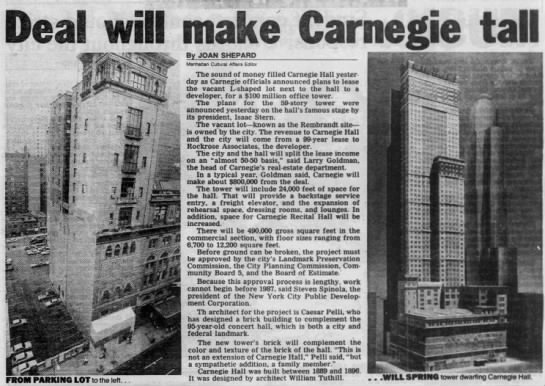 Deal will make Carnegie tall - 