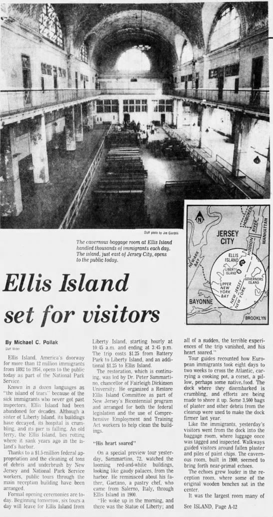 Ellis Island set for visitors - 