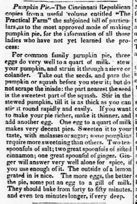 1839 pumpkin pie recipe - 