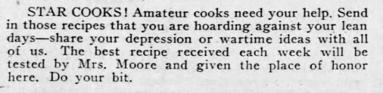 Windsor Star requests wartime recipes (1941) - 