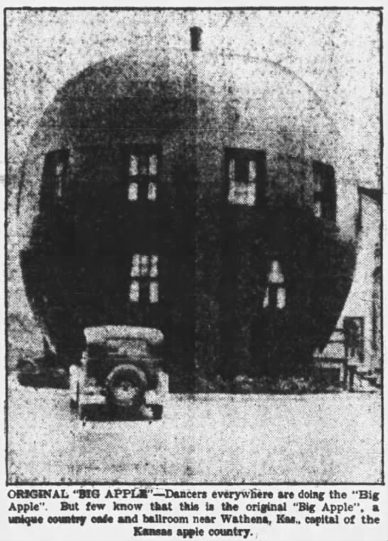 The "Big Apple" of Wathena, Kansas, in 1937. - 