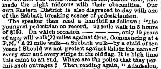 Sabbath breaking scenes of pedestrianism - 