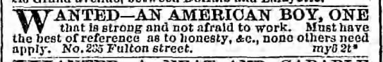 Wanted--An American Boy, New York 1867 - 